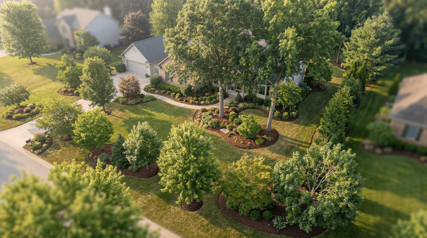 Beautiful healthy tree thriving in a well-maintained landscape